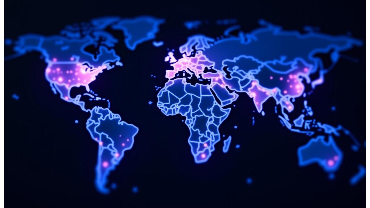 World map with threat indicators
